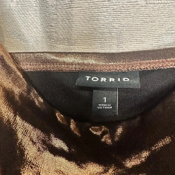 Torrid Metallic Bronze Liquid Shine Chic Trendy Cowl Cami Adjustable Straps s 1 - Picture 6 of 8